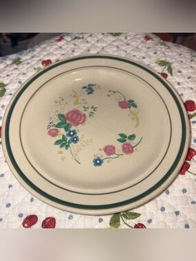 vtg 90s cottagecore floral stoneware bread & butter plate, light wear